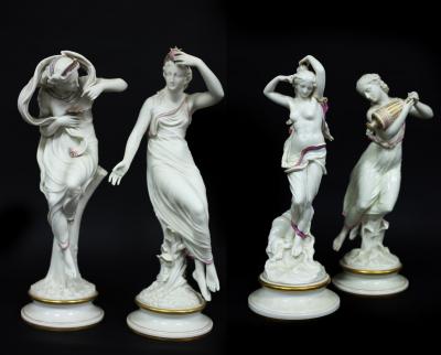 Appraisal: Two Royal Worcester parian figures tinted and partially glazed and