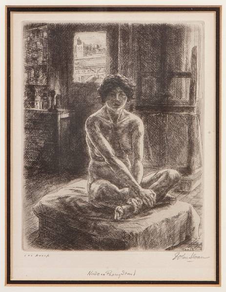 Appraisal: John Sloan American - Nude on Posing Stand M Etching