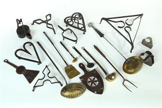 Appraisal: GROUP OF HOUSEHOLD AND COOKING UTENSILS American th century Wrought