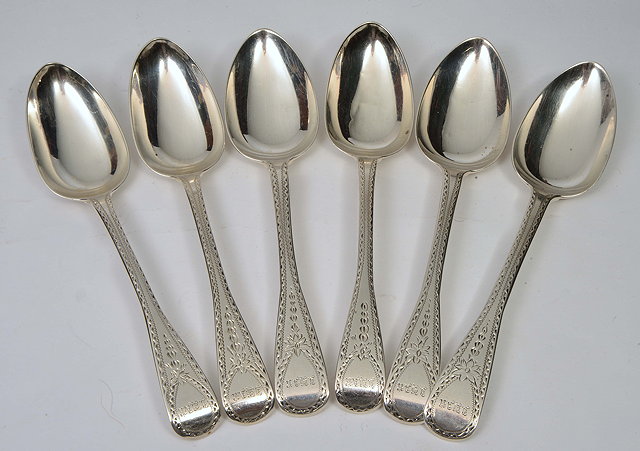 Appraisal: A SET OF SIX GEORGE IV SILVER OLD ENGLISH PATTERN