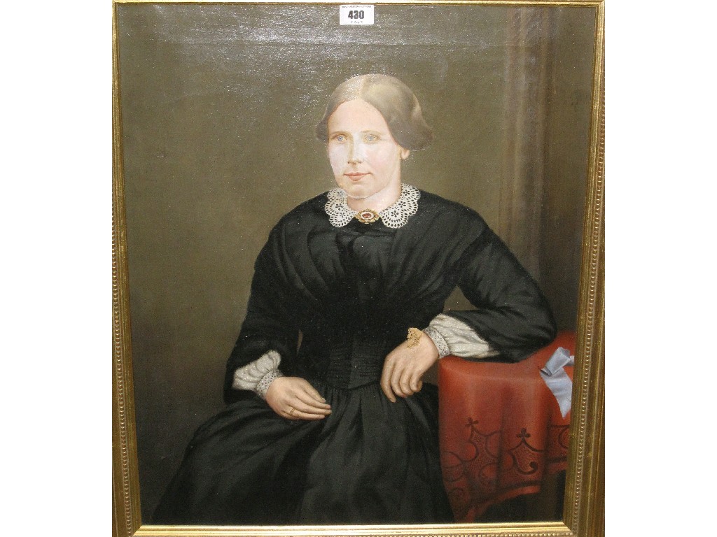 Appraisal: Oil on canvas portrait of a woman