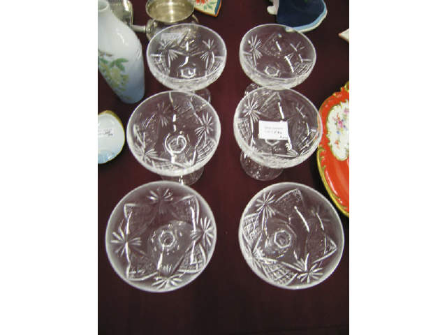 Appraisal: Set of Cut Crystal Champagnes