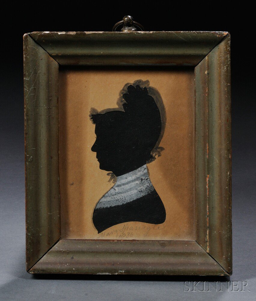 Appraisal: Silhouette Portrait of Mary Shanagle probably New England hollow-cut bust-length