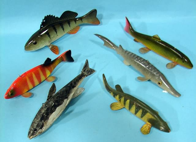 Appraisal: Group of ice fishing decoys - various species signed -