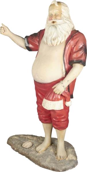 Appraisal: Hitchhiking Santa On Vacation This contemporary figure is made of