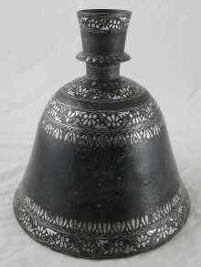 Appraisal: A Bidiri bell shaped hookah base probably th century Rajastan