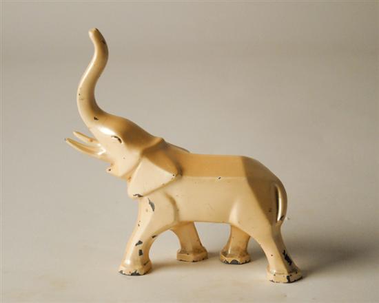 Appraisal: A Spelter Elephant Figurine off-white enamel paint Art Deco