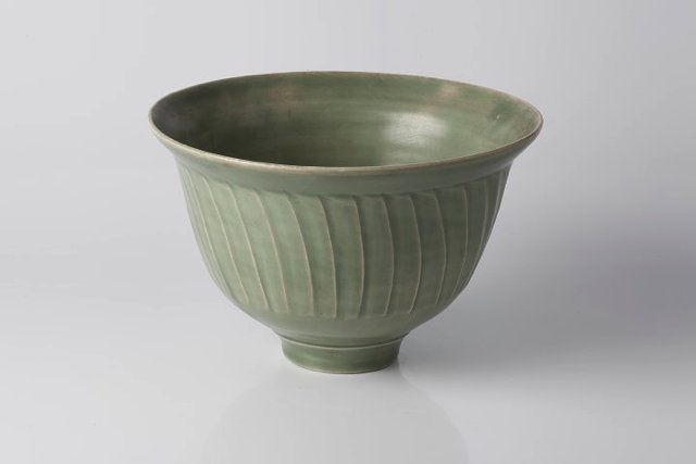 Appraisal: David Leach British - Bowlceladon glaze and fluted sidesimpressed potter's