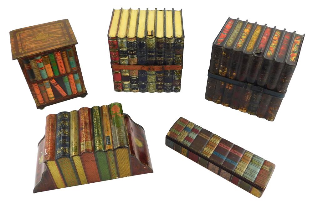 Appraisal: Huntley Palmers and other book themed biscuit tins five total