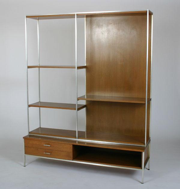 Appraisal: Paul McCobb for Calvin pc storage wall unit aluminum structure