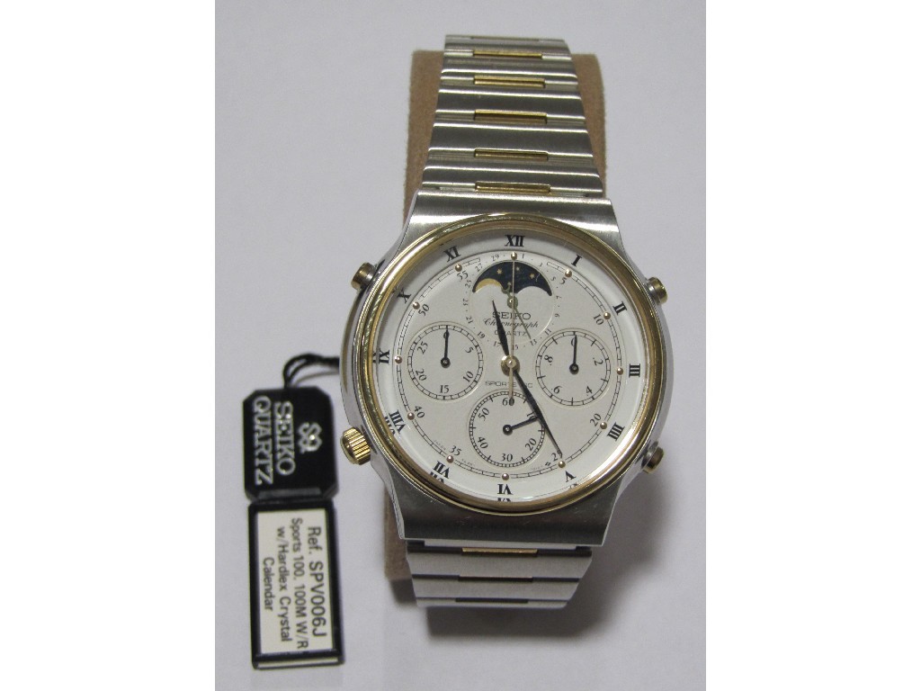 Appraisal: Gents Seiko Chronograph Sports wrist watch with moonphase and three