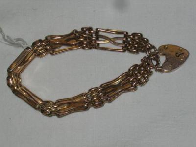 Appraisal: A CT GOLD BRACELET with padlock clasp long gms