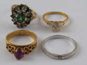 Appraisal: A mixed lot comprising an carat white gold diamond band