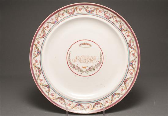 Appraisal: Chinese Export Famille Rose porcelain plate circa with floral swag