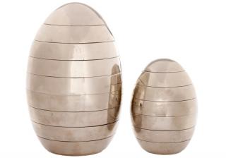 Appraisal: Two Italian Chromed Metal Stacking Egg Ashtrays Italian mid th