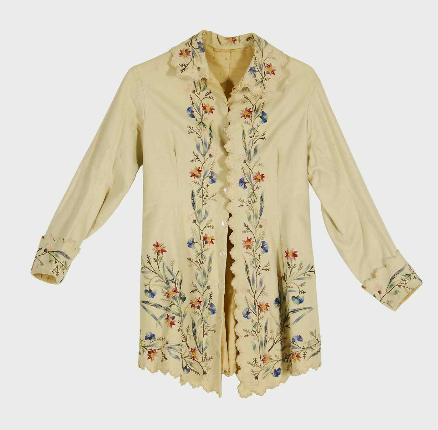 Appraisal: SILK EMBROIDERED CHILD'S JACKETWith floral embroidery on a cream ground