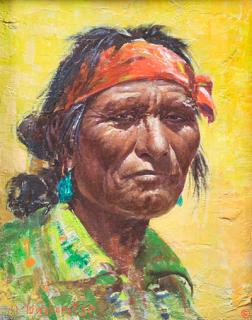 Appraisal: Navajo Portrait by Olaf Wieghorst Olaf Wieghorst - Navajo Portrait