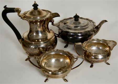 Appraisal: A four piece tea and coffee service Elkington Co Birmingham