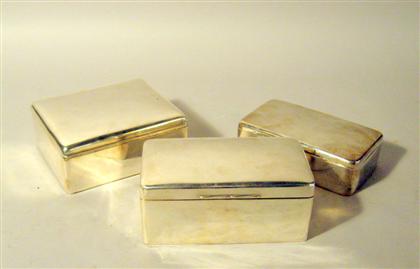 Appraisal: Three Edwardian sterling silver cigar boxesearly th century