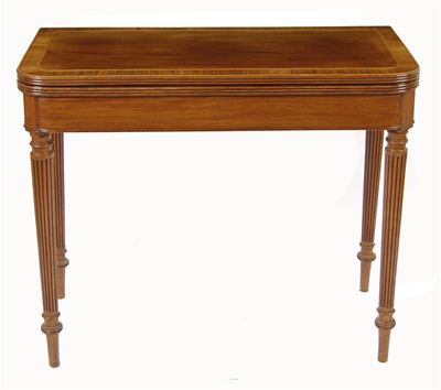 Appraisal: An early th century mahogany 'D' shape card table the