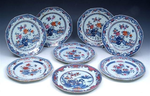 Appraisal: A COLLECTION OF EIGHT TH CENTURY CHINESE 'IMARI' OCTAGONAL SIDE