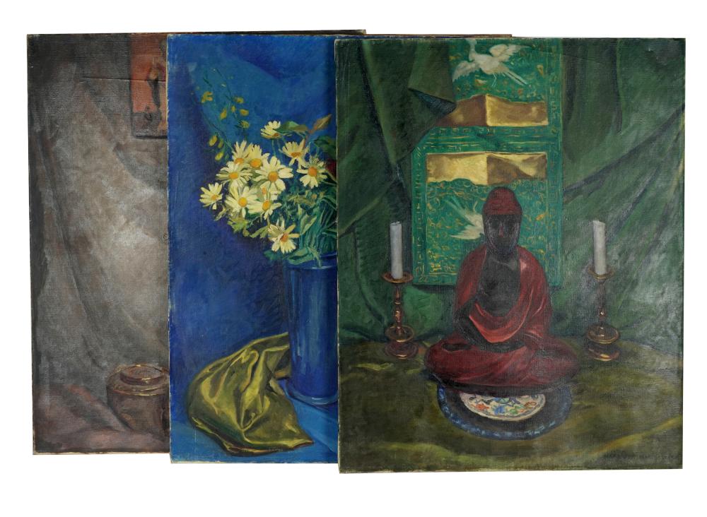 Appraisal: ALEXANDER WARSHAWSKY - THREE WORKSeach depicting a still life each