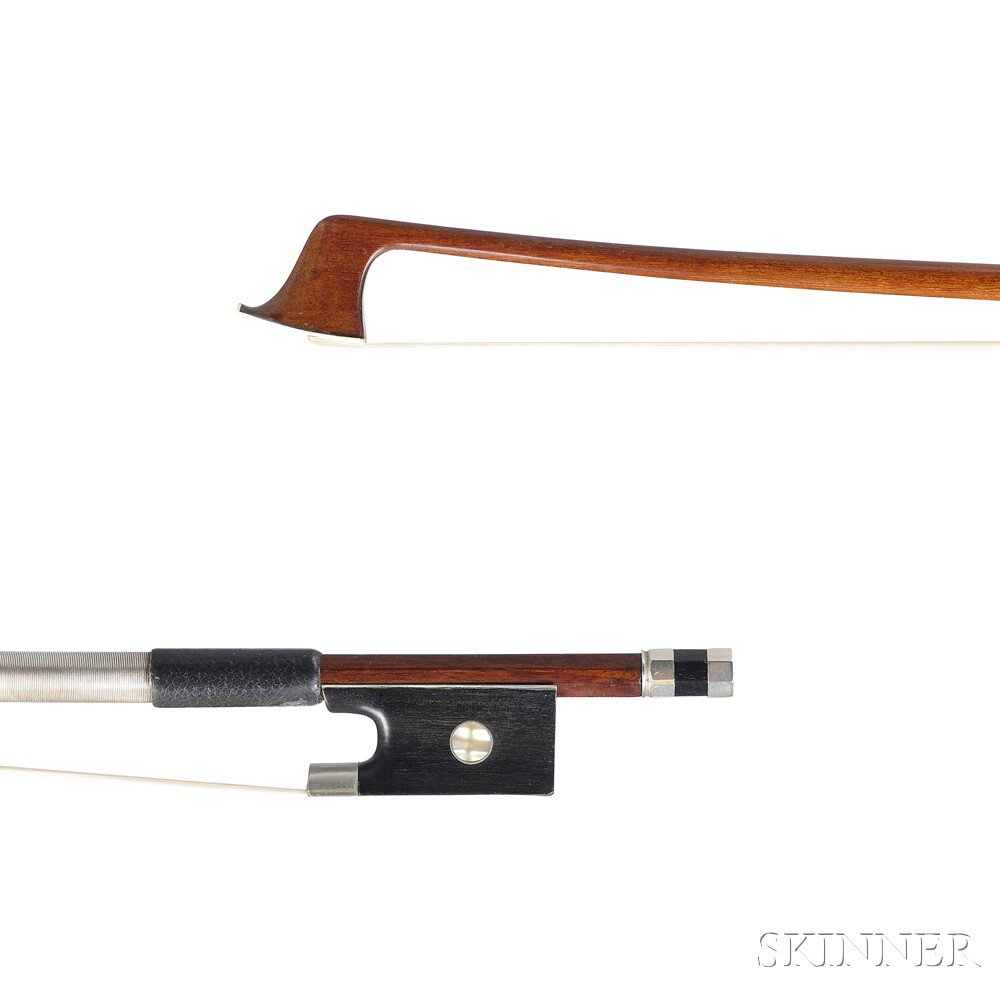 Appraisal: Nickel Silver-mounted Violin Bow the round stick unstamped weight grams