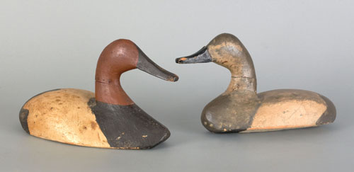 Appraisal: Two canvasback duck decoys attributed to Duncan Ducharme Delta Marsh