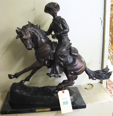 Appraisal: AFTER FREDERIC SACKRIDER REMINGTON American - Cowboy a patinated bronze