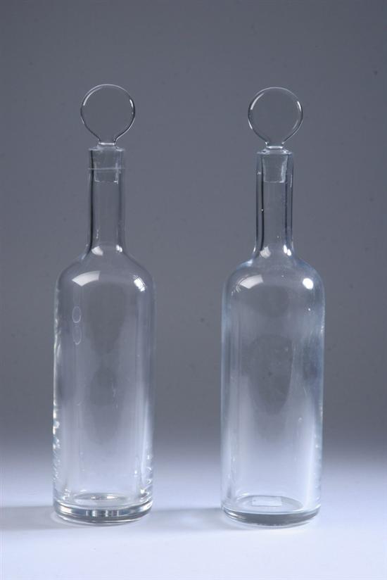 Appraisal: PAIR BACCARAT CRYSTAL DECANTERS th century Plain cylindrical - in