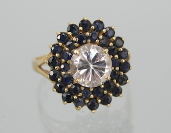 Appraisal: A Sapphire Cluster Ring k yellow gold ring set to