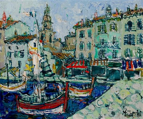 Appraisal: Paul Aizpiri French - The Harbor Paul Aizpiri French -