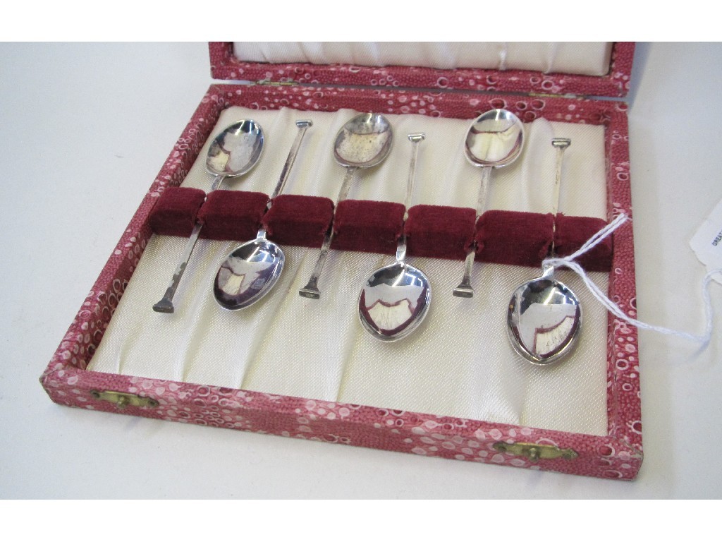 Appraisal: Cased set of six silver spoons Sheffield