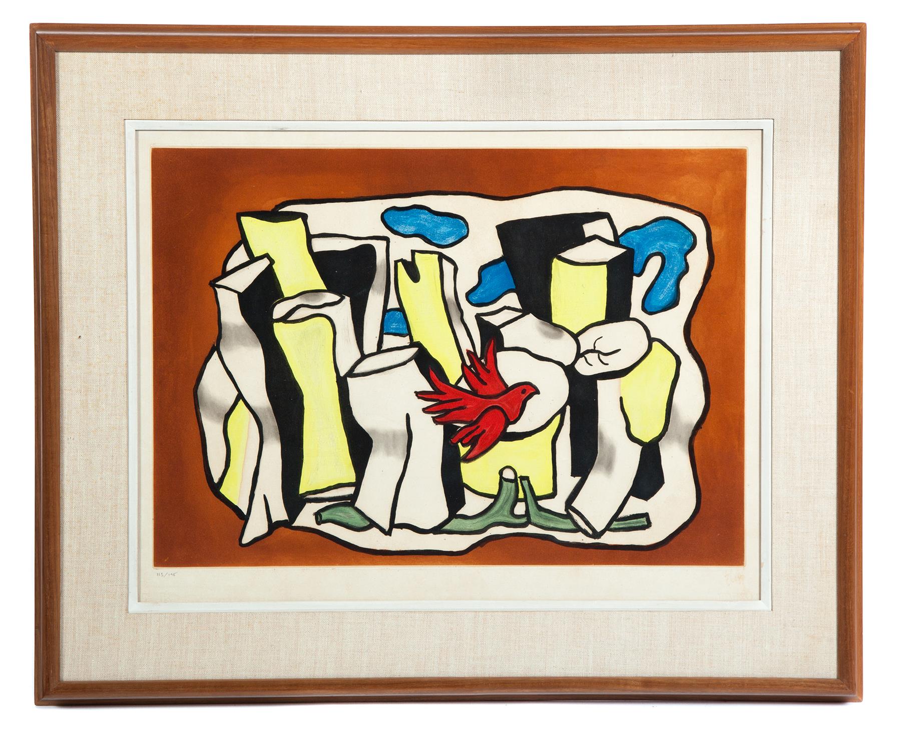 Appraisal: L'OISEAU ROUGE DANS LE BOIS FERNAND LEGER FRANCE - Aquatint