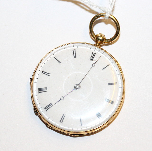 Appraisal: A GOLD CASED POCKET WATCH with cylinder escapement key wind