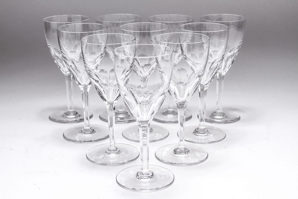 Appraisal: Baccarat Cut Crystal Harcourt Wine Glasses Baccarat cut crystal Harcourt