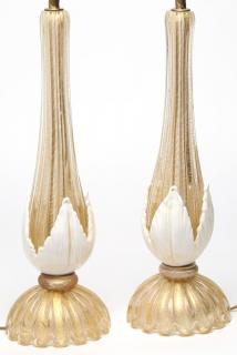 Appraisal: Pair of Large Murano Gold Italian Mid-Century Modern with gilt