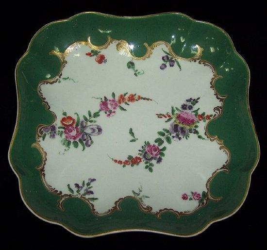 Appraisal: A Worcester 'Marchioness of Huntley' pattern square dessert dish circa