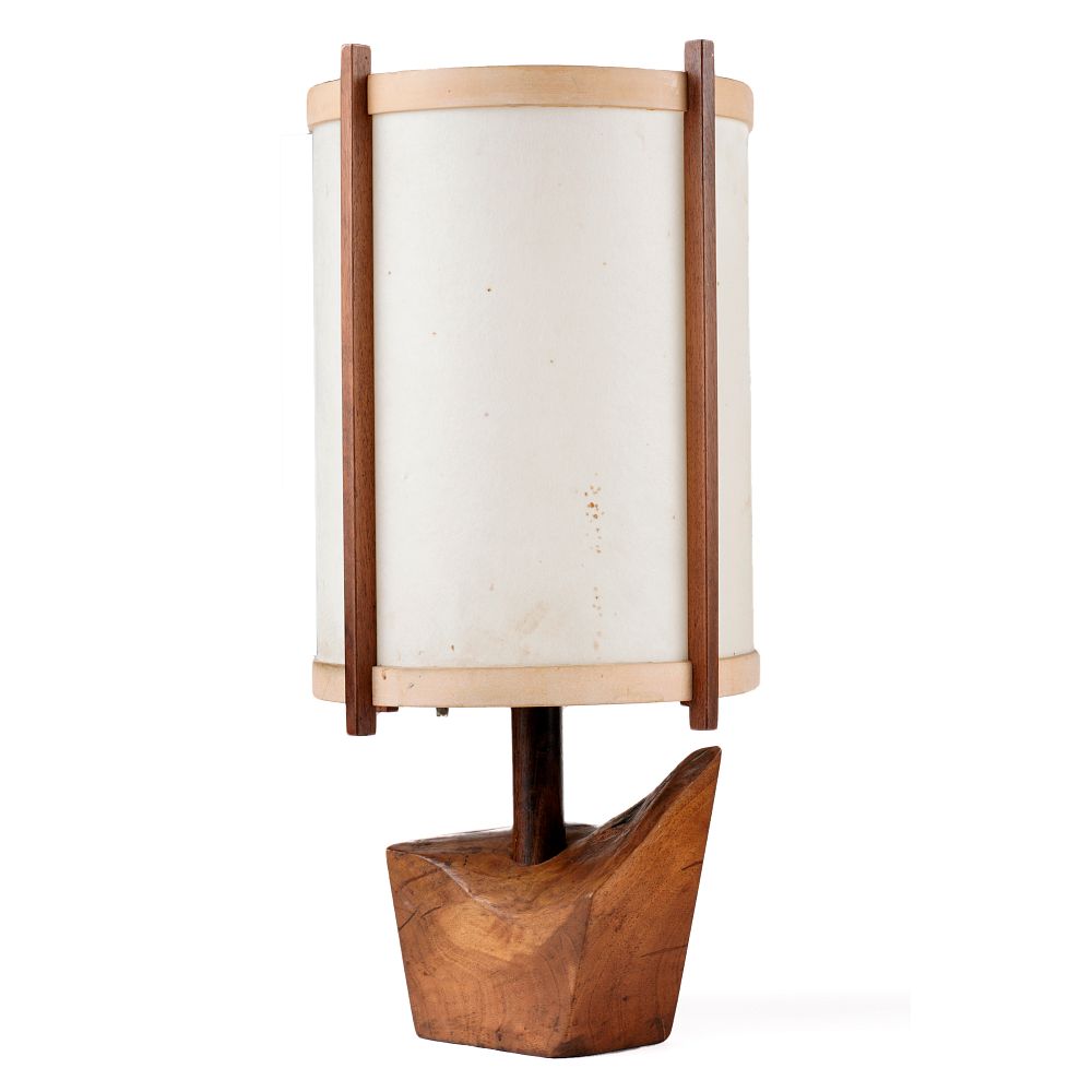 Appraisal: George Nakashima Wooden Table Lamp George Katsutoshi Nakashima American -