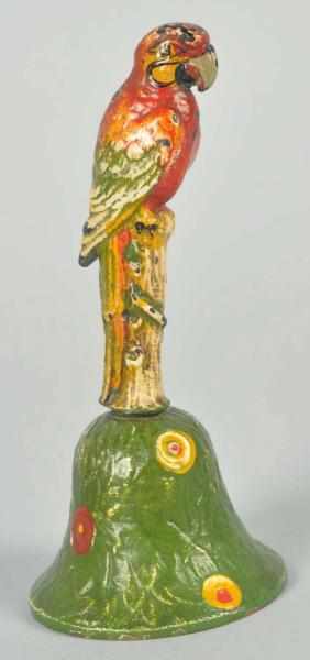 Appraisal: Cast Iron Hubley Parrot on Painted Bell Brightly decorated Condition