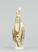 Appraisal: Carved Ivory Figurine Unusual piece of arved ivory figurine of