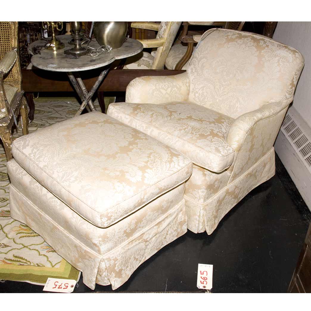 Appraisal: Upholstered Club Chair and Ottoman