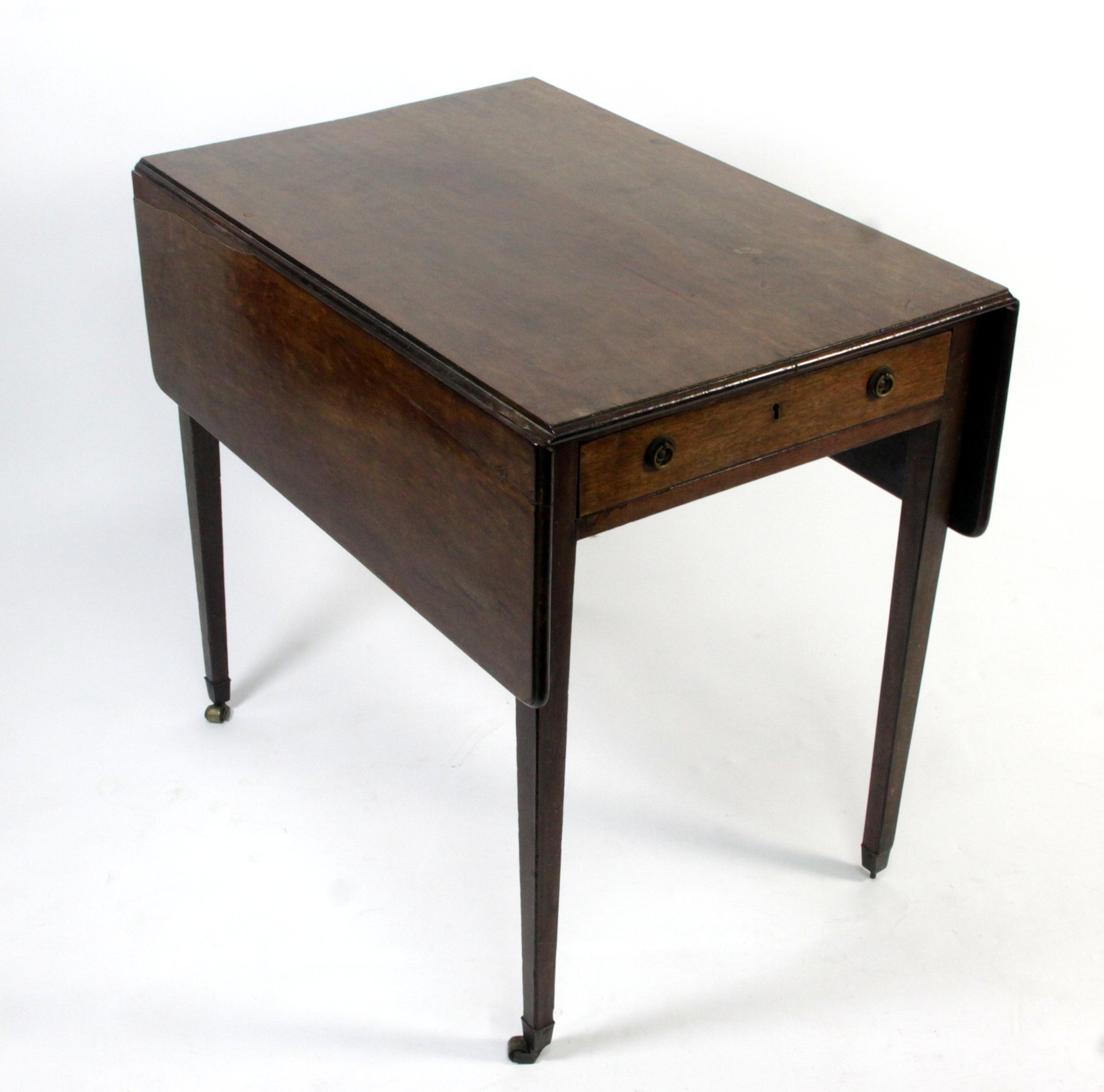 Appraisal: A th Century plum-pudding mahogany Pembroke table fitted a single