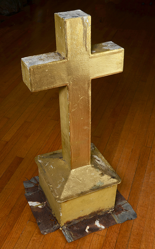 Appraisal: VINTAGE ZINC CROSS CHURCH TOPPER Pulled from a barn in