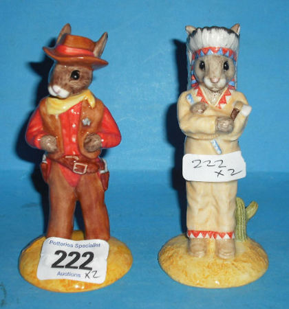 Appraisal: Royal Doulton Bunnykins Figures Cowboy DB And Indian DB Both