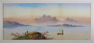 Appraisal: Edwin Earp c Lake scene Signed Watercolour x cm x