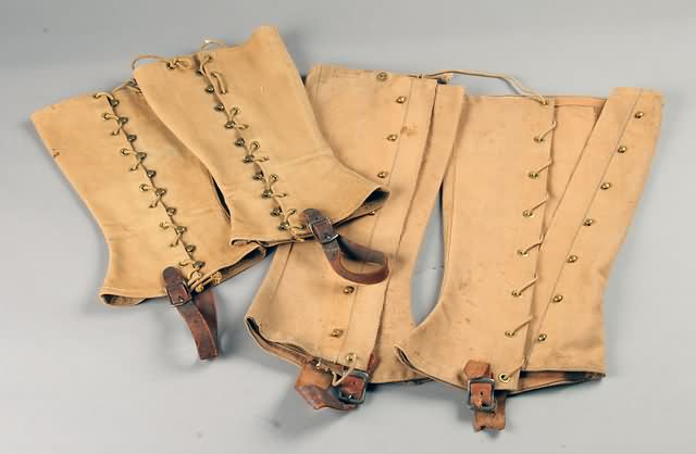 Appraisal: pair Spanish-American War leggings gaiters leather broken on pair