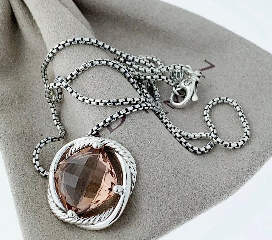 Appraisal: David Yurman Infinity Morganite Topaz Pendant David Yurman Infinity Morganite