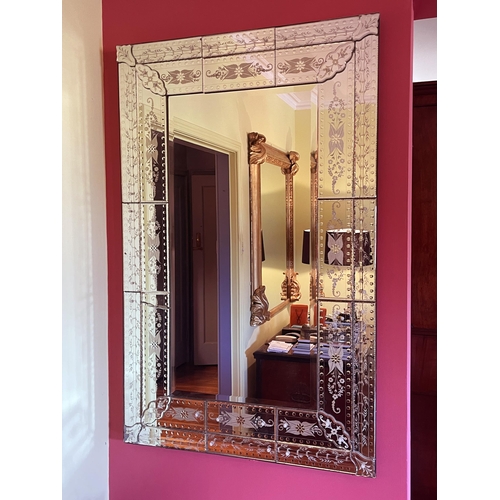 Appraisal: Large Venetian style mirror reverse cut and etched decoration approx