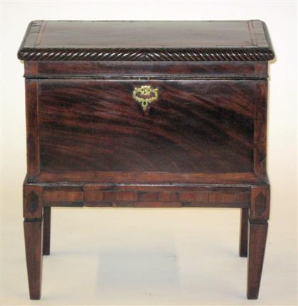 Appraisal: English inlaid mahogany box on stand th century